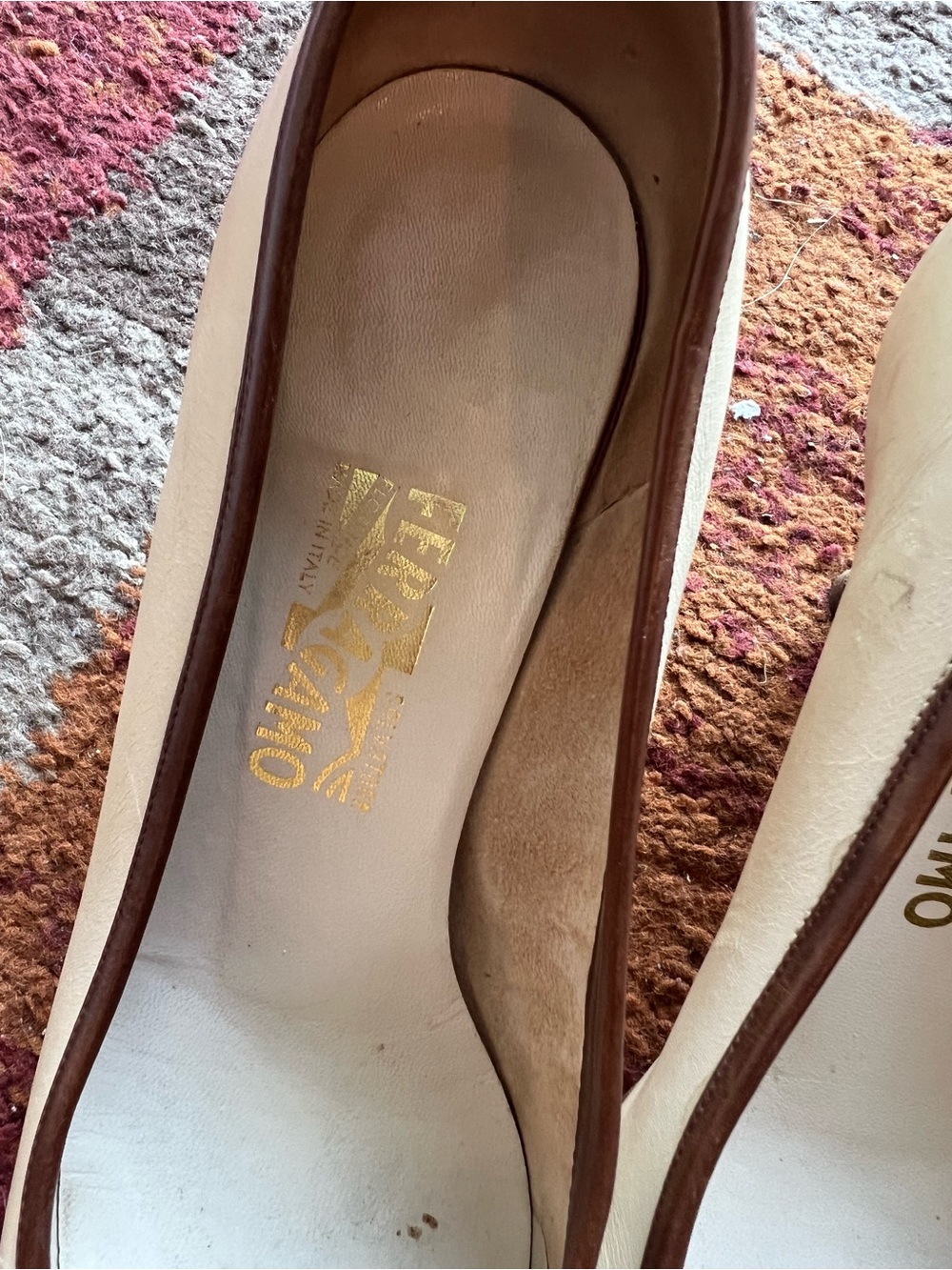 Salvatore Ferragamo Brown Pointed Toe Leather Loafers with Gold Accent - Picture 11 of 13